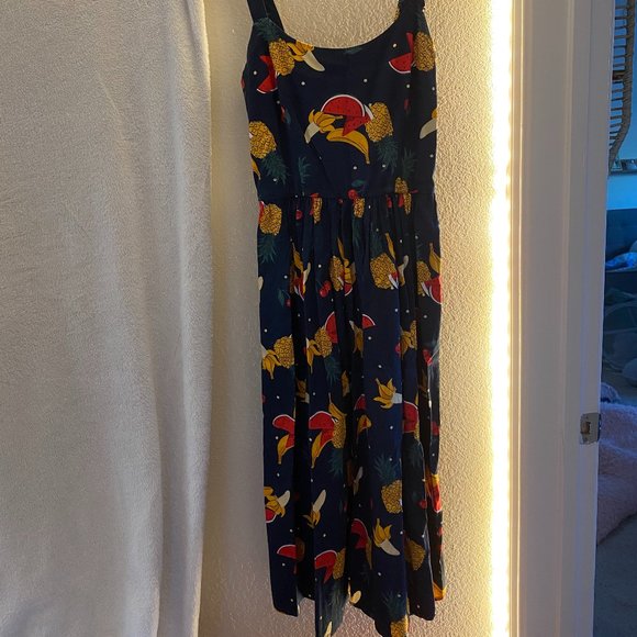 Collectif Dresses & Skirts - Modcloth X Collectif Vintage Fruit Print A-line Drop Waist Dress - US Small/UK10